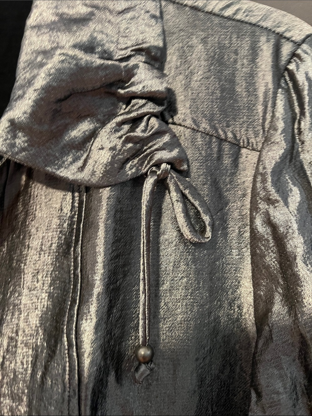Ruby Rd. Metallic Silver Drawstring Utility Jacket - Picture 5 of 7